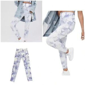 Aerie Offline Marble Blue and White Tie-Dye Leggings